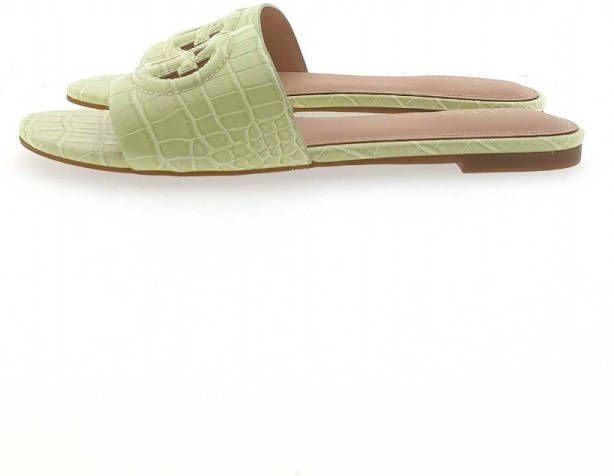 GUESS Tashia slippers met crocoprint limegroen