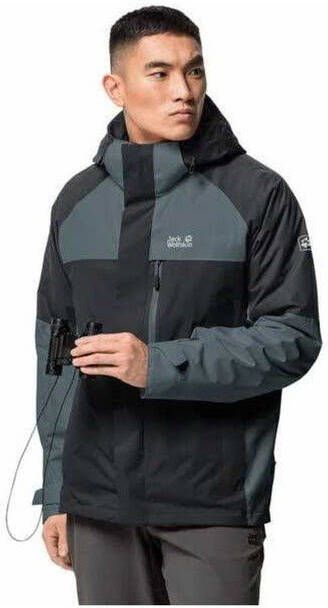 Jack Wolfskin Steting Peak 3 in 1 Jas Donkergrijs/Middengrijs