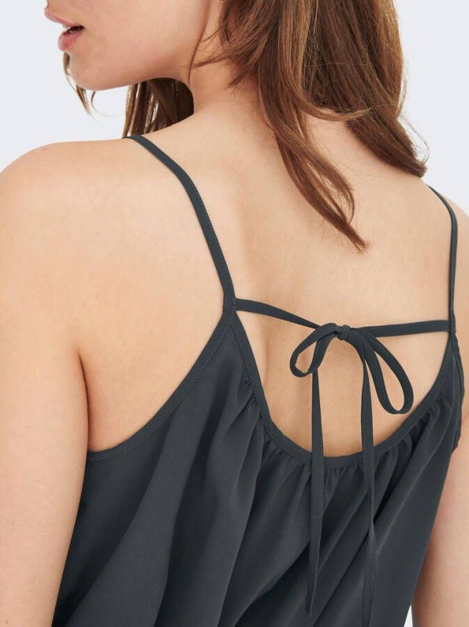 Jacqueline de Yong Mouwloze top bedrukte knoopdetail