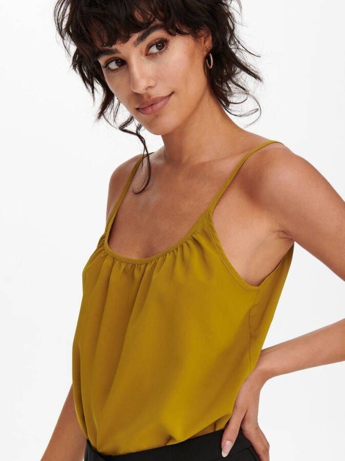 Jacqueline de Yong Mouwloze top bedrukte knoopdetail