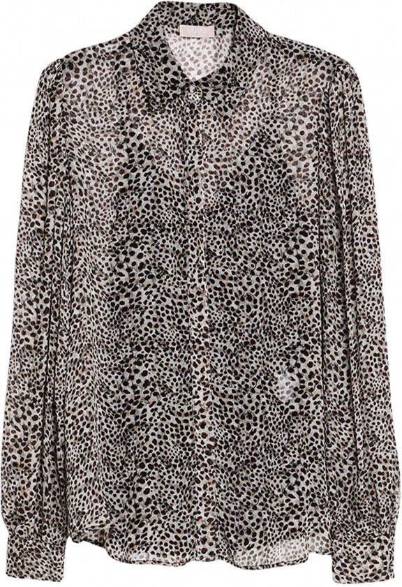 Liu Jo Georgette Blouse Bruin Wf2114 T5541 R9415 , Zwart, Dames