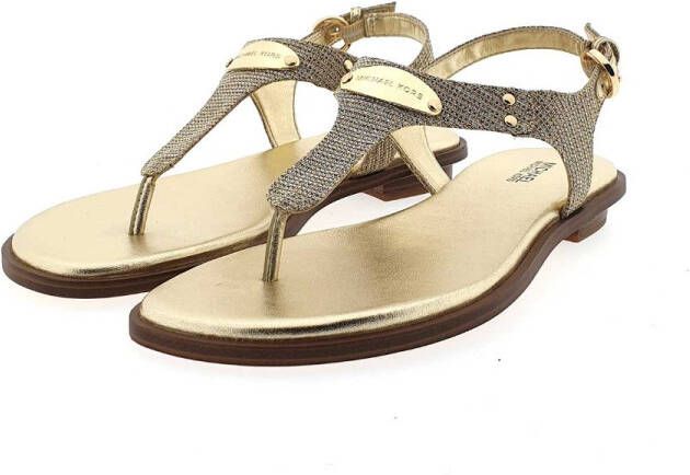 Michael Kors Gouden Sandalen Mk Plate Thong