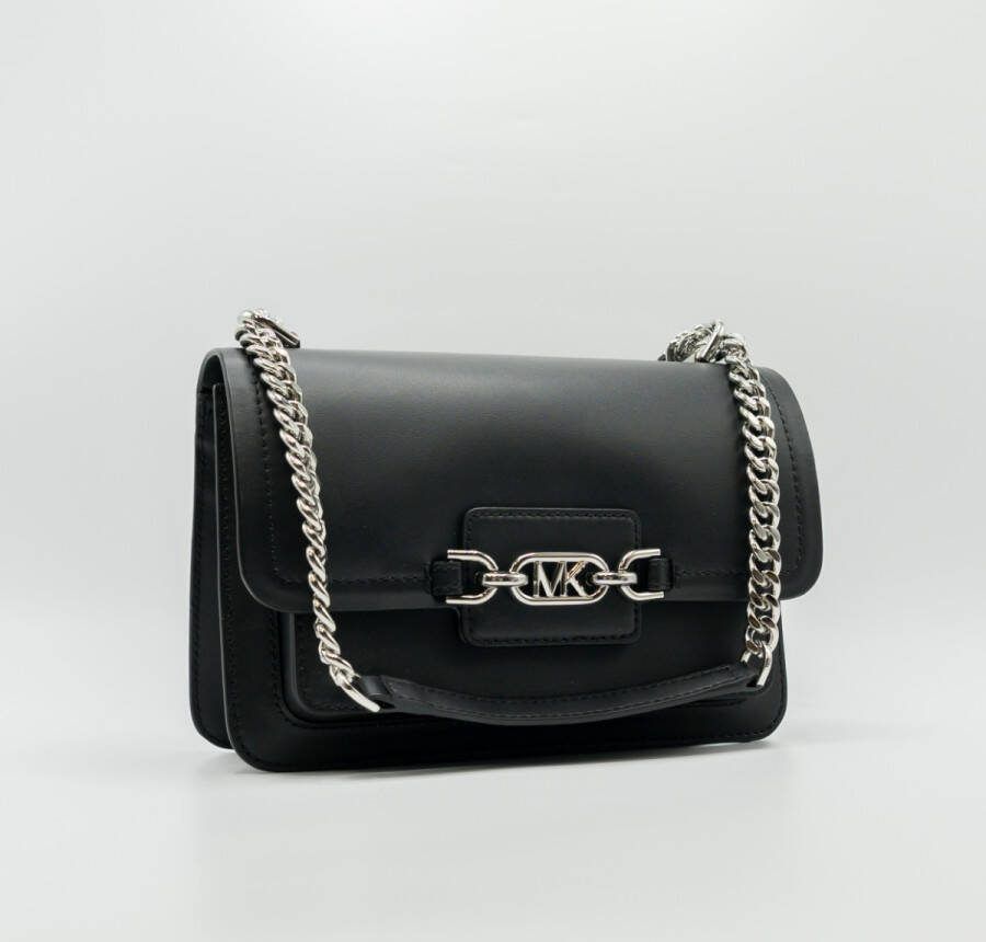 Michael Kors Heather grote schoudertas leer , Zwart, Dames