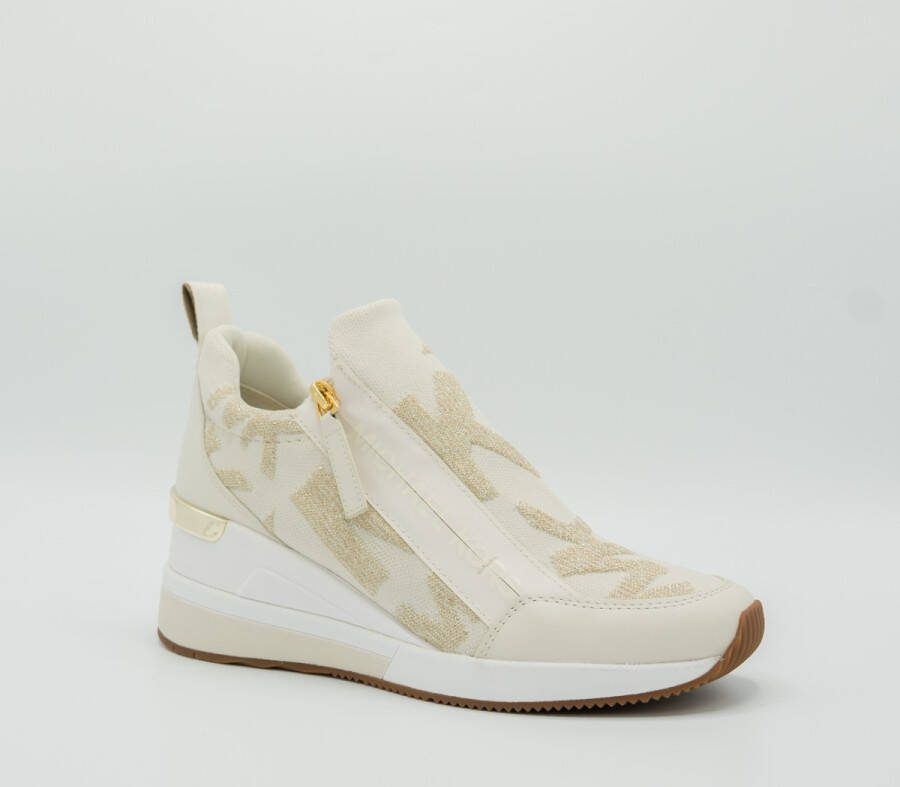 Michael Kors Willis Logo Stretch Breat Trainer , Beige, Dames