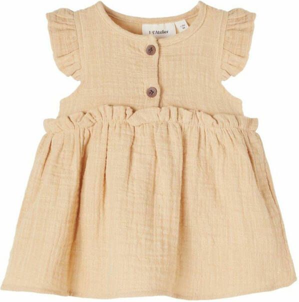 LIL' ATELIER BABY jurk Fina van biologisch katoen beige