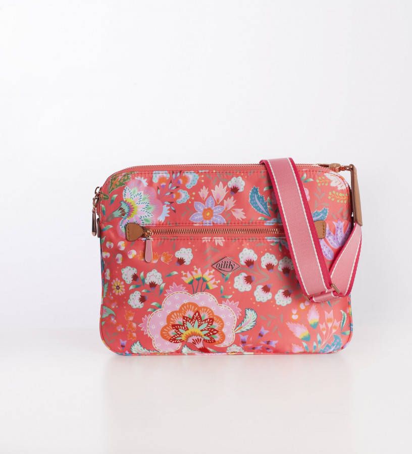 Oilily Aqua Sits Flat Shoulder Bag hot coral Damestas