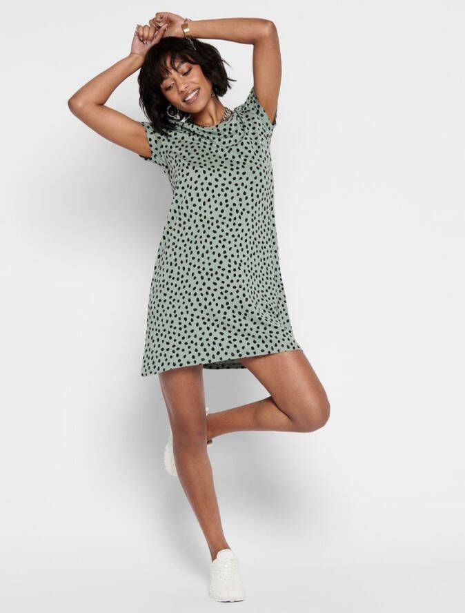 ONLY jurk met all over print ONLBERA groen/zwart