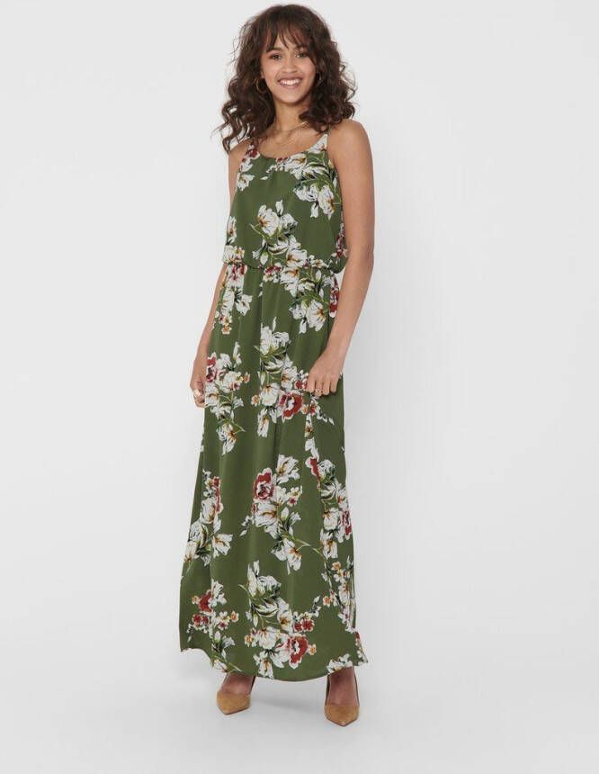 ONLY jurk Winner met all over print groen/roze/wit