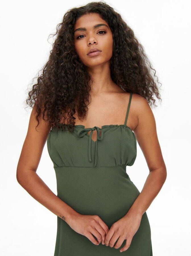 Only Midi jurk effen gekleurd strap
