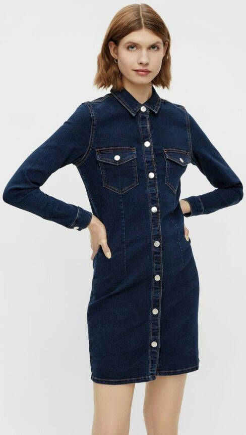Pieces Denim jurk longsleeve