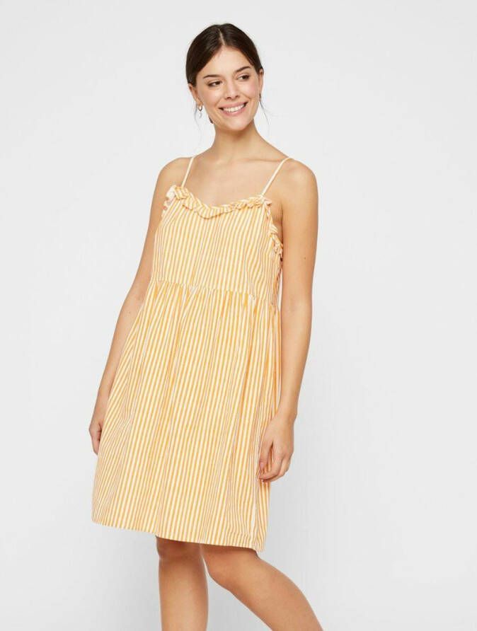 Pieces Jurk ruche gestreepte