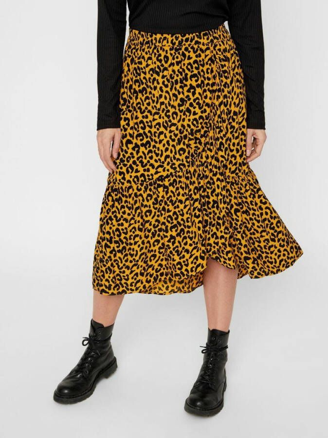 Pieces Rok luipaardprint overslag