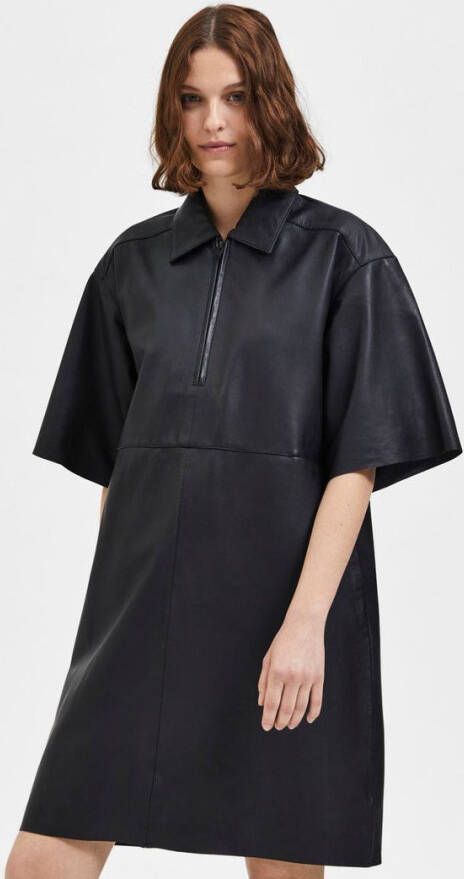 Selected Femme Leren jurk mini