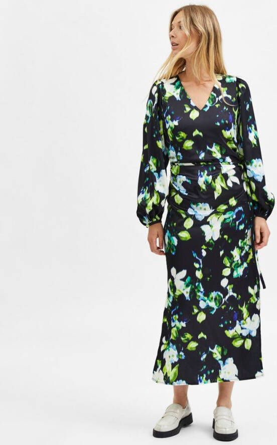 Selected Femme Maxi jurk v hals gebloemde