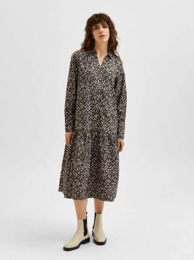 Selected Femme Midi jurk met lange mouwen