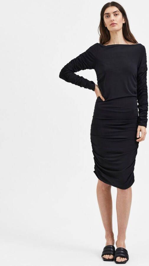 Selected Femme Midi jurk ruches