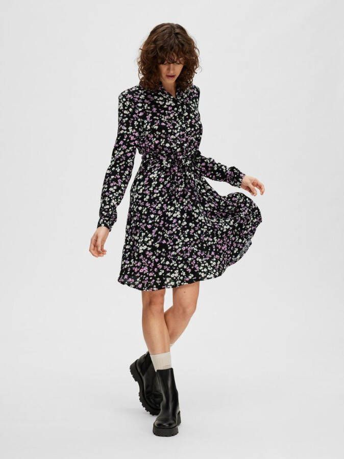 Selected Femme Mini jurk print lange mouwen