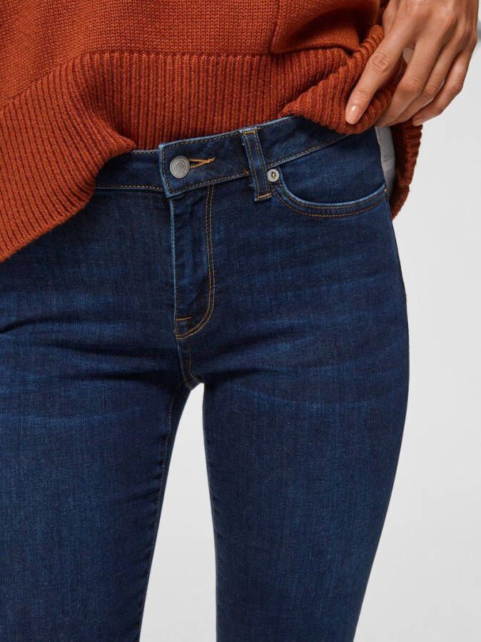 Selected Femme Selected Femme Fida mid waist skinny fit jeans van biologisch katoen