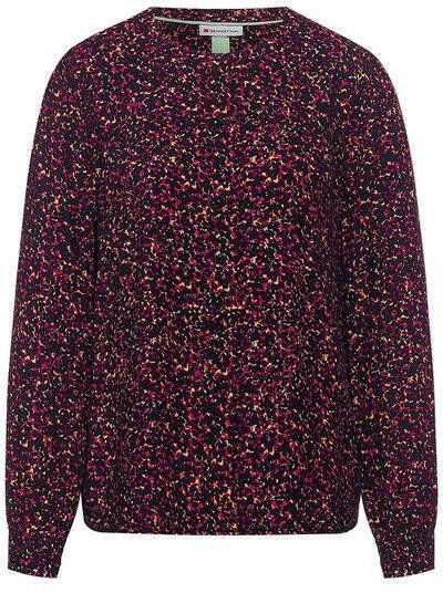 Street One blouse met all over print fuchsia/zwart/oranje
