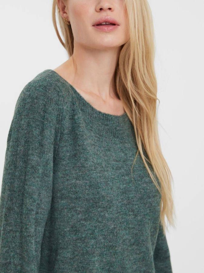 Vero Moda Gebreide jurk lange ballonmouwen boothals