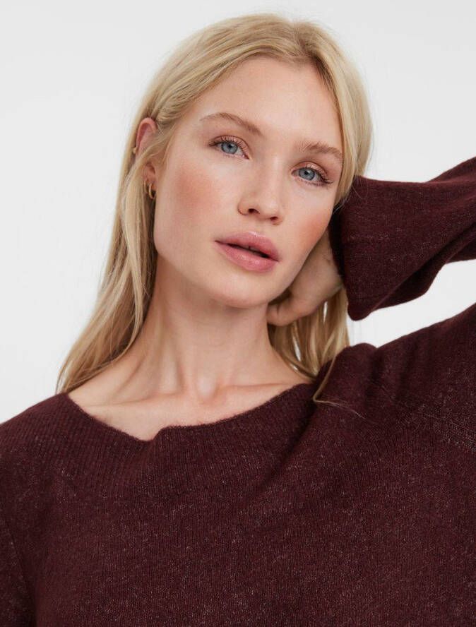 Vero Moda Gebreide jurk lange ballonmouwen boothals