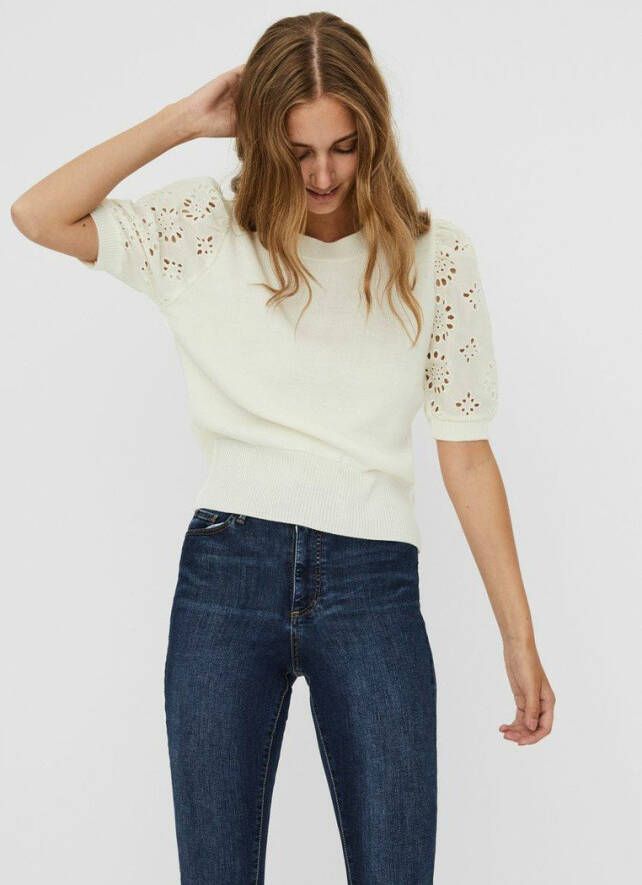 Vero Moda Gebreide trui gehaakte mouw