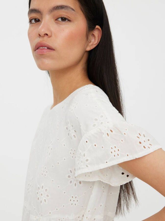 Vero Moda Jurk met korte mouwen broderie anglaise