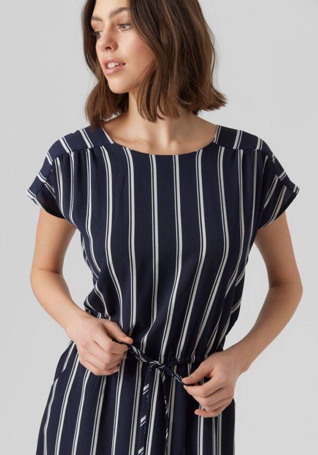 VERO MODA gestreepte jurk VMSASHA BALI SS SHORT DRESS NOOS blauw/wit