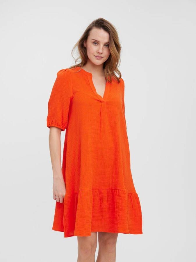 Vero Moda Midi jurk soepelvallende v hals