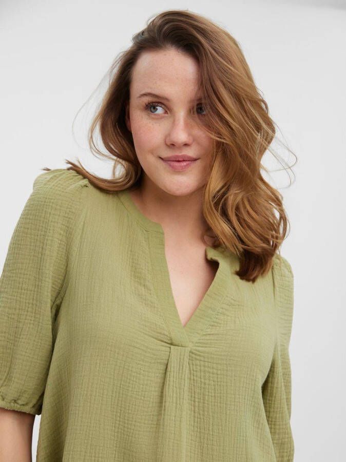 Vero Moda Midi jurk soepelvallende v hals