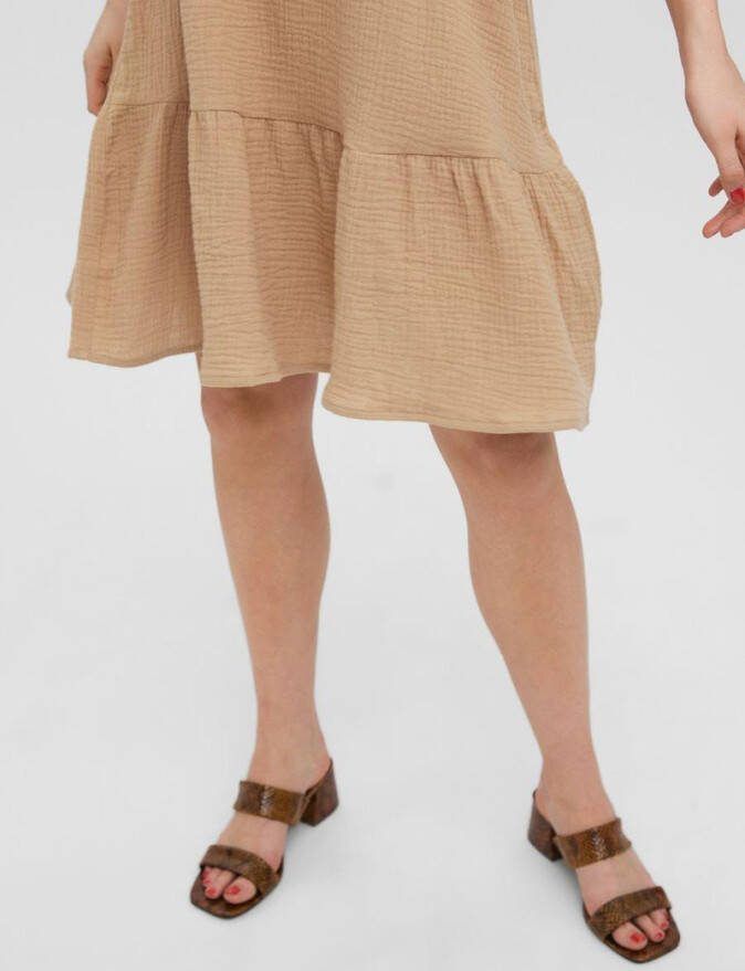Vero Moda Midi jurk soepelvallende v hals