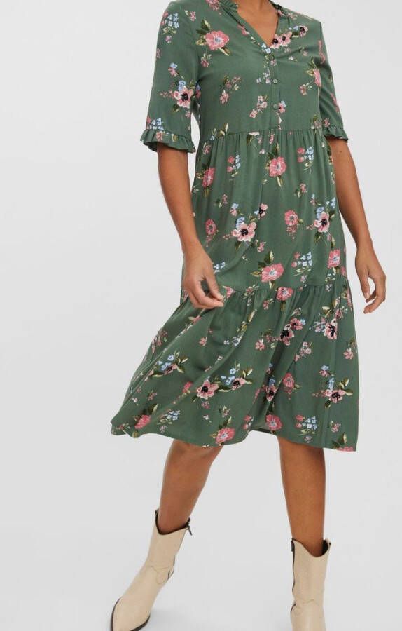 Vero Moda Midi jurk VMEASY 2/4 FRL CALF DRESS WVN