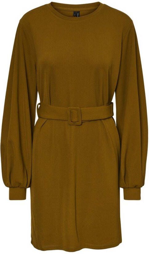 VERO MODA jurk Coral met ceintuur olijfgroen