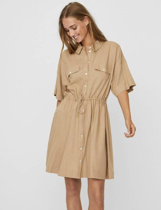 VERO MODA blousejurk VMHAF camel