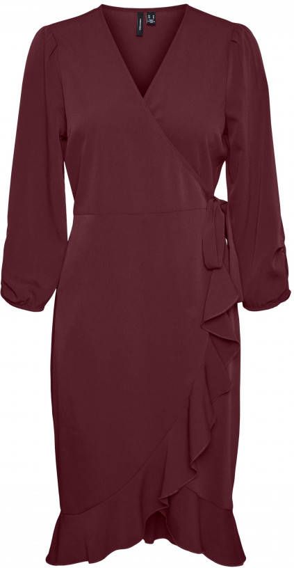 VERO MODA wikkeljurk VMRILLO van gerecycled polyester aubergine