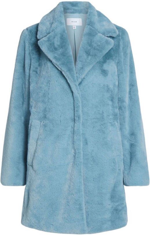 Vila 14075135 viebba l/s faux fur long coat/pb
