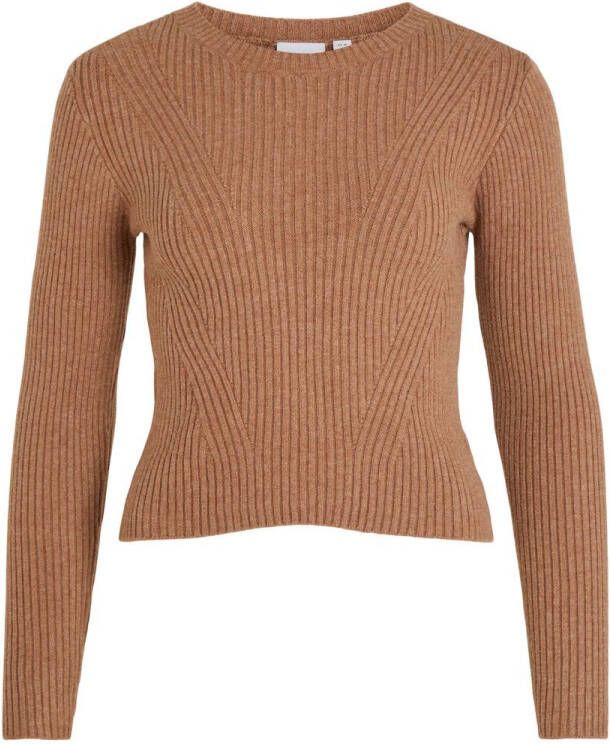 Vila 14075795 vicorin o neck l/s crop knit top