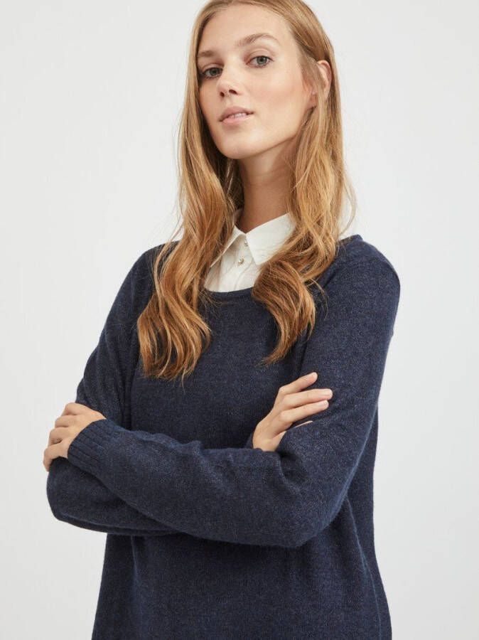 Mørk Blå Melert Vila Viril kjole