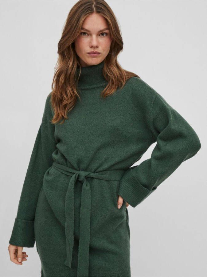 Vila Gebreide jurk strikkoord in de taille