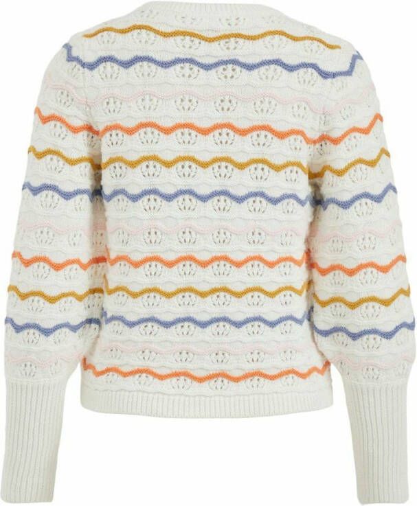 VILA gebreide trui VIALEXA wit/multi