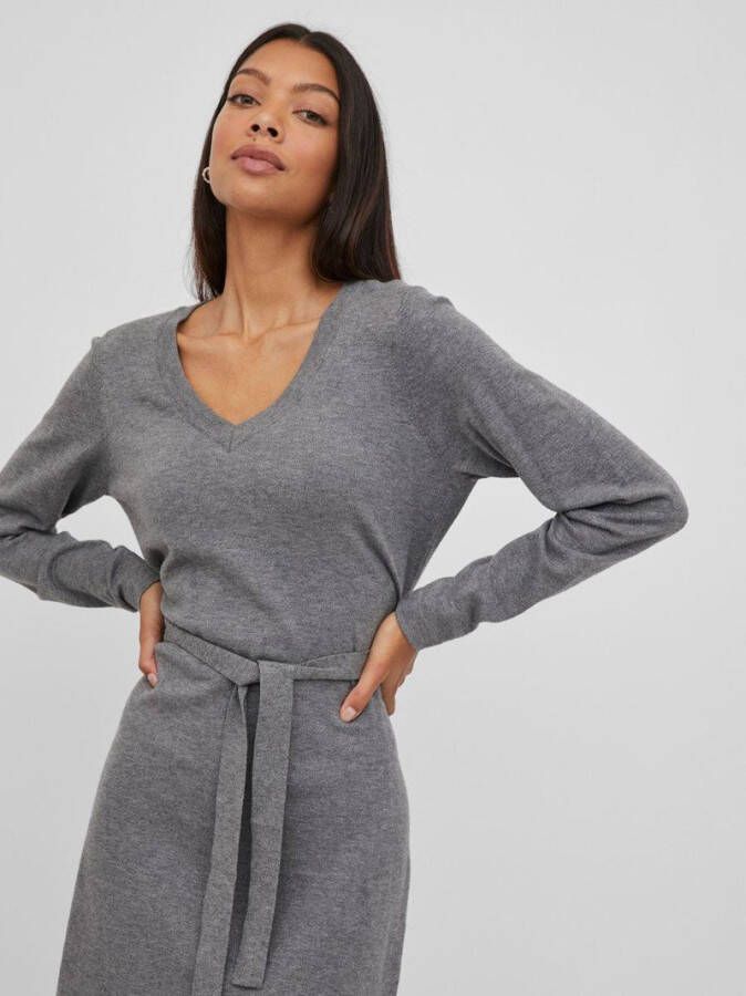Vila Jurk met lange mouwen knoopriem in de taille