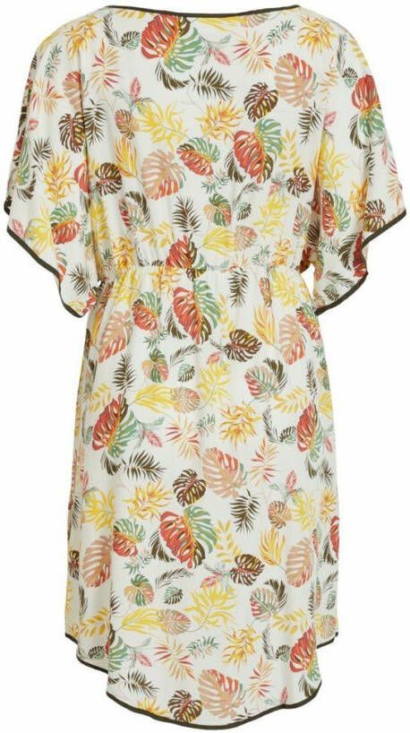 Vila Knielengte jurk bladprint