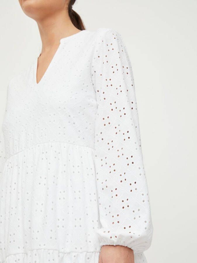 VILA A lijn jurk VIKAWA van gerecycled polyester wit