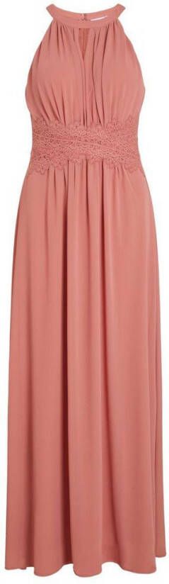 Vila Maxi jurk halterneck geplooide