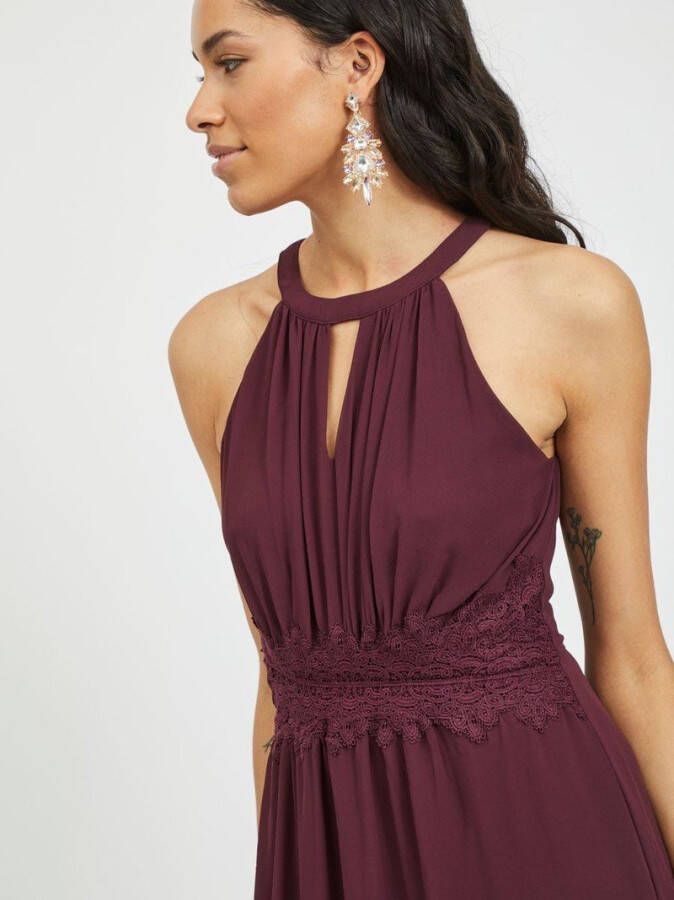 Vila Maxi jurk halterneck geplooide