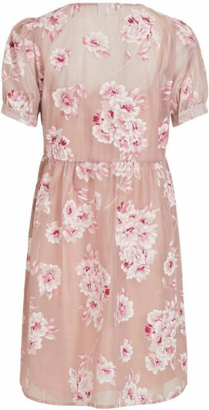 Vila Midi jurk gebloemde shortsleeve