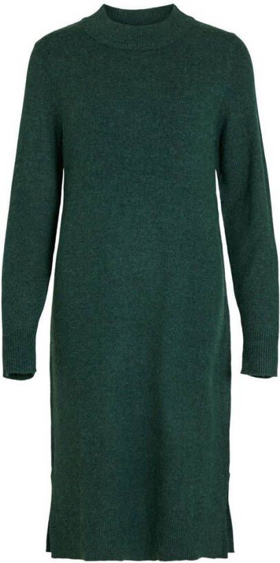 Vila Midi jurk lange mouwen ronde halslijn