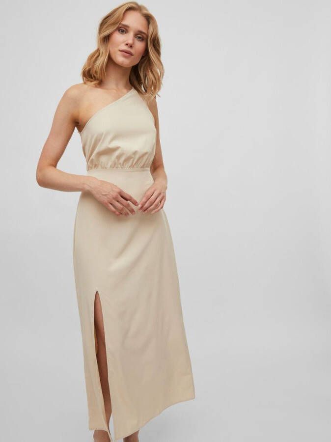Vila Midi jurk split voor one shoulder