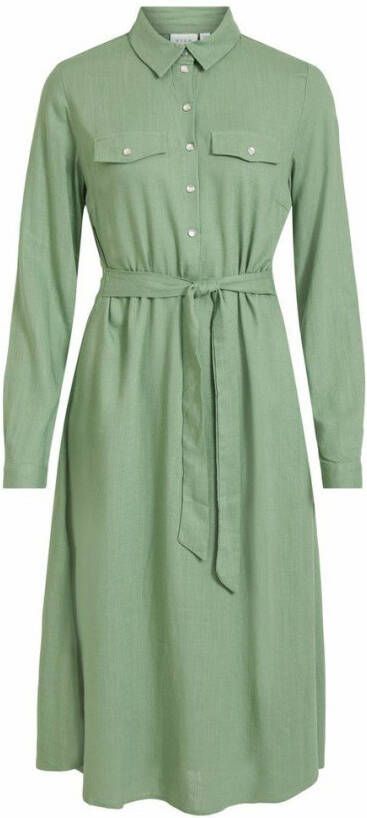 Vila Midi jurk taille knoopriem