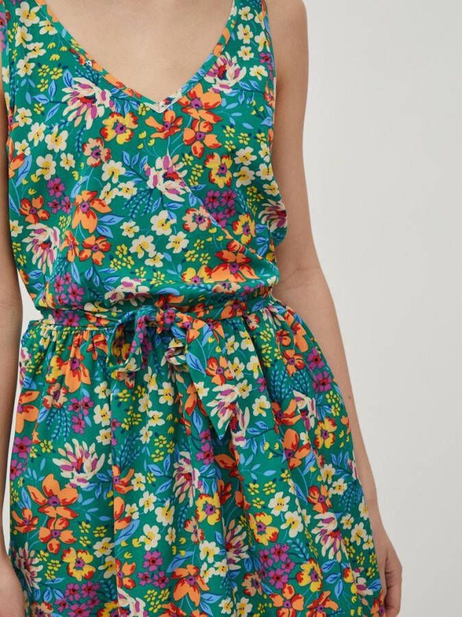 Vila Mouwloze jurk knoopriem in de taille